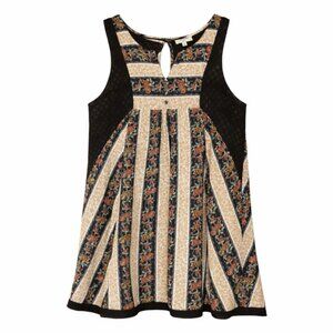 UMGEE Bohemian Floral Patchwork Stripe Dress - Size Medium